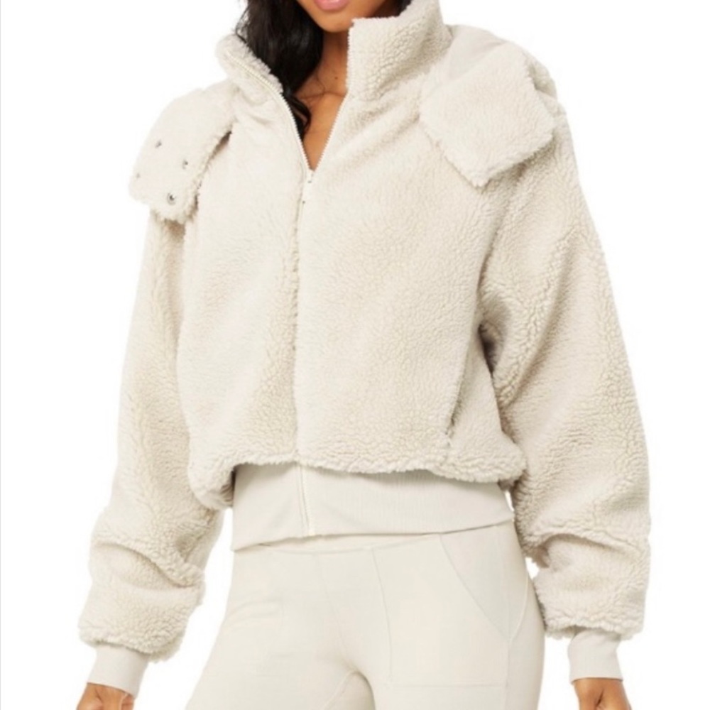 Foxy Sherpa Jacket  - Cream , XS , Oversized Fit